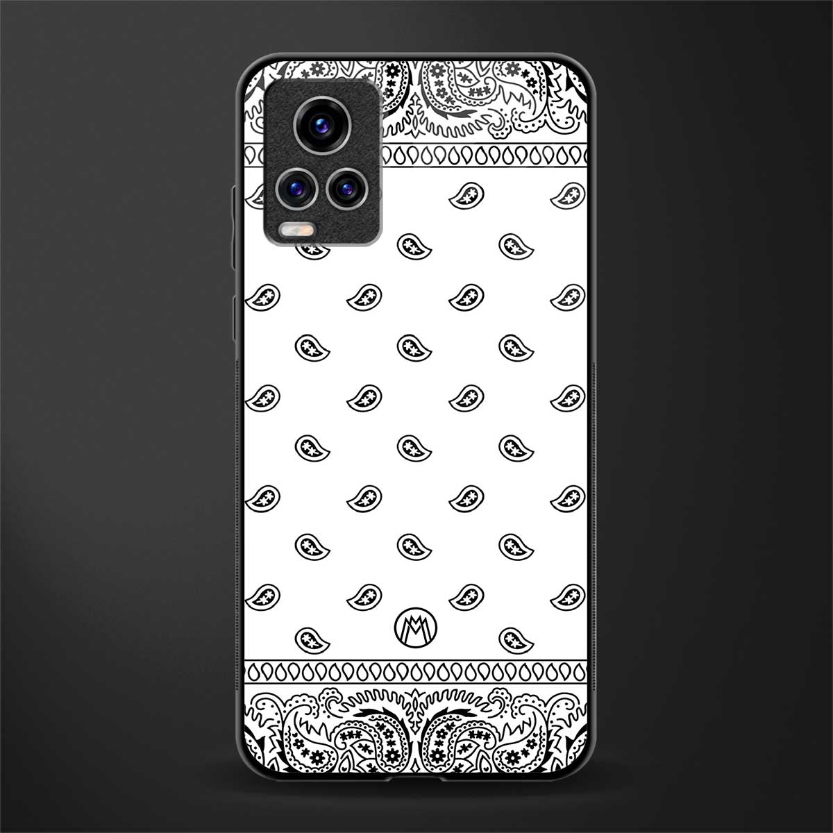 paisley white glass case for vivo v20 pro image