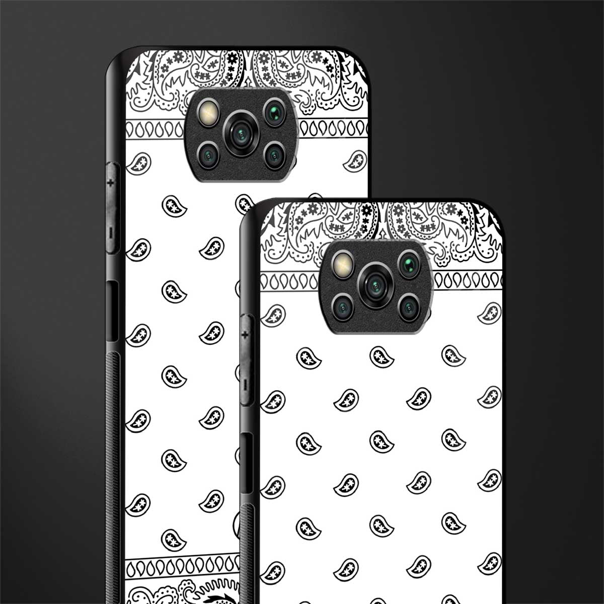 paisley white glass case for poco x3 image-2