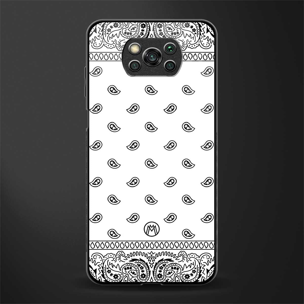 paisley white glass case for poco x3 pro image