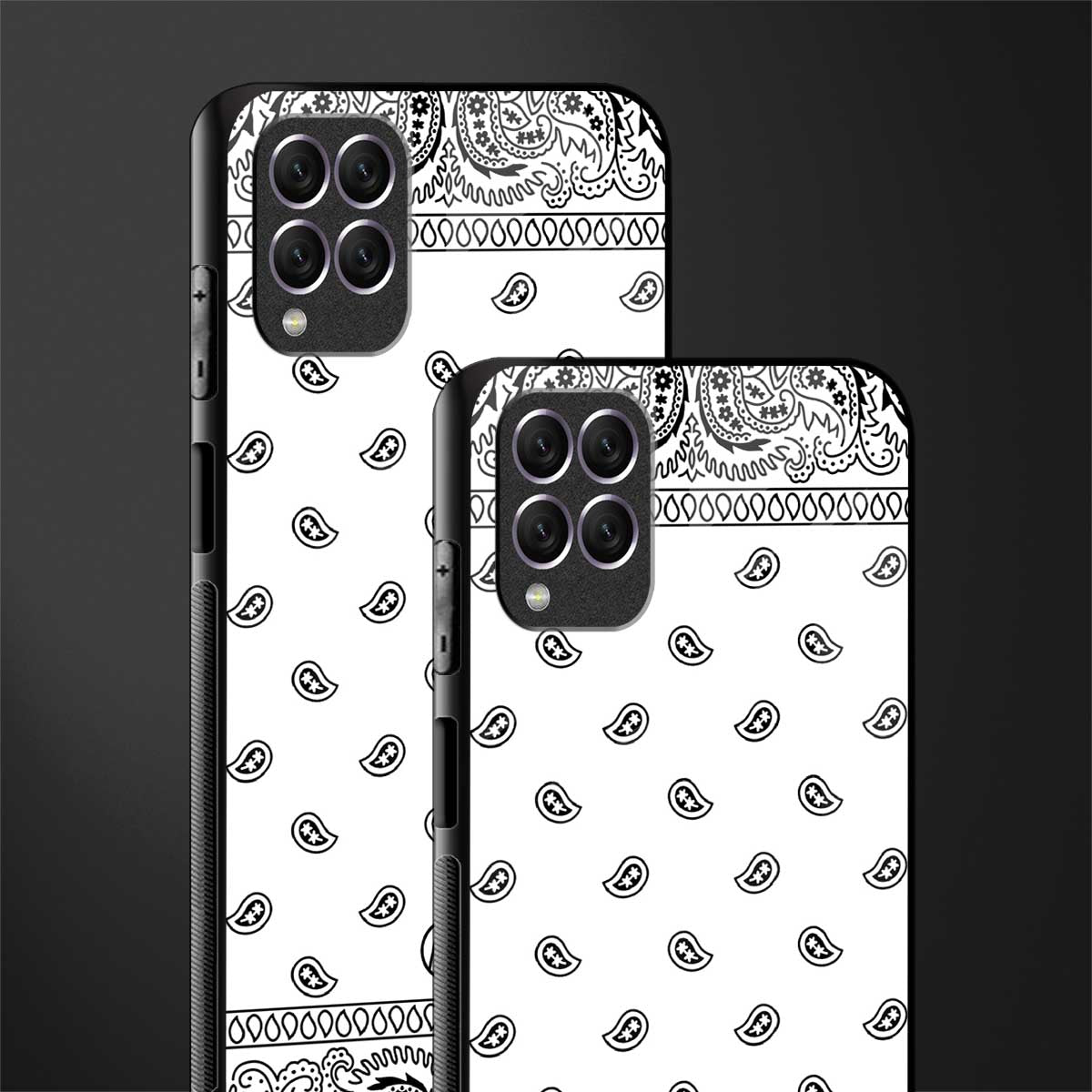 paisley white glass case for samsung galaxy f62 image-2