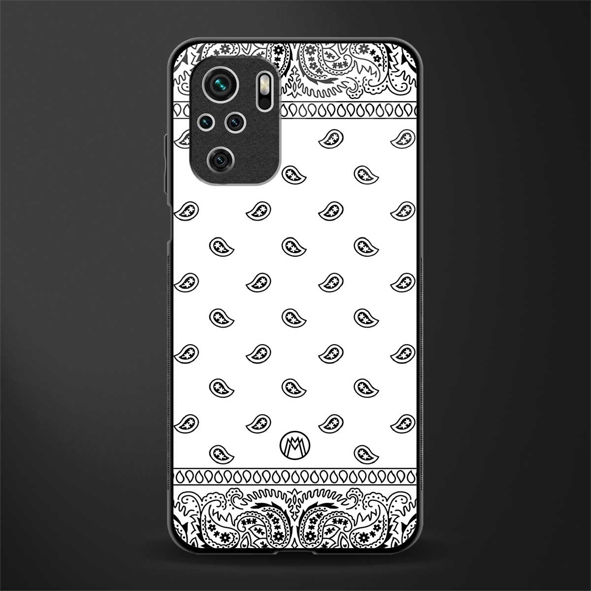 paisley white glass case for redmi note 10 image