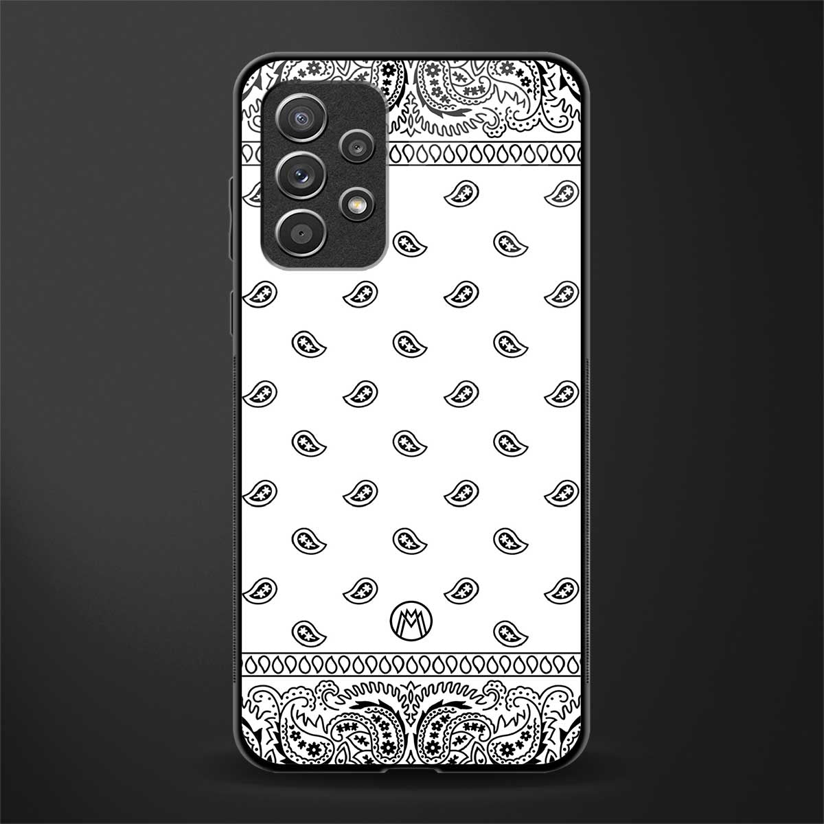 paisley white glass case for samsung galaxy a52 image