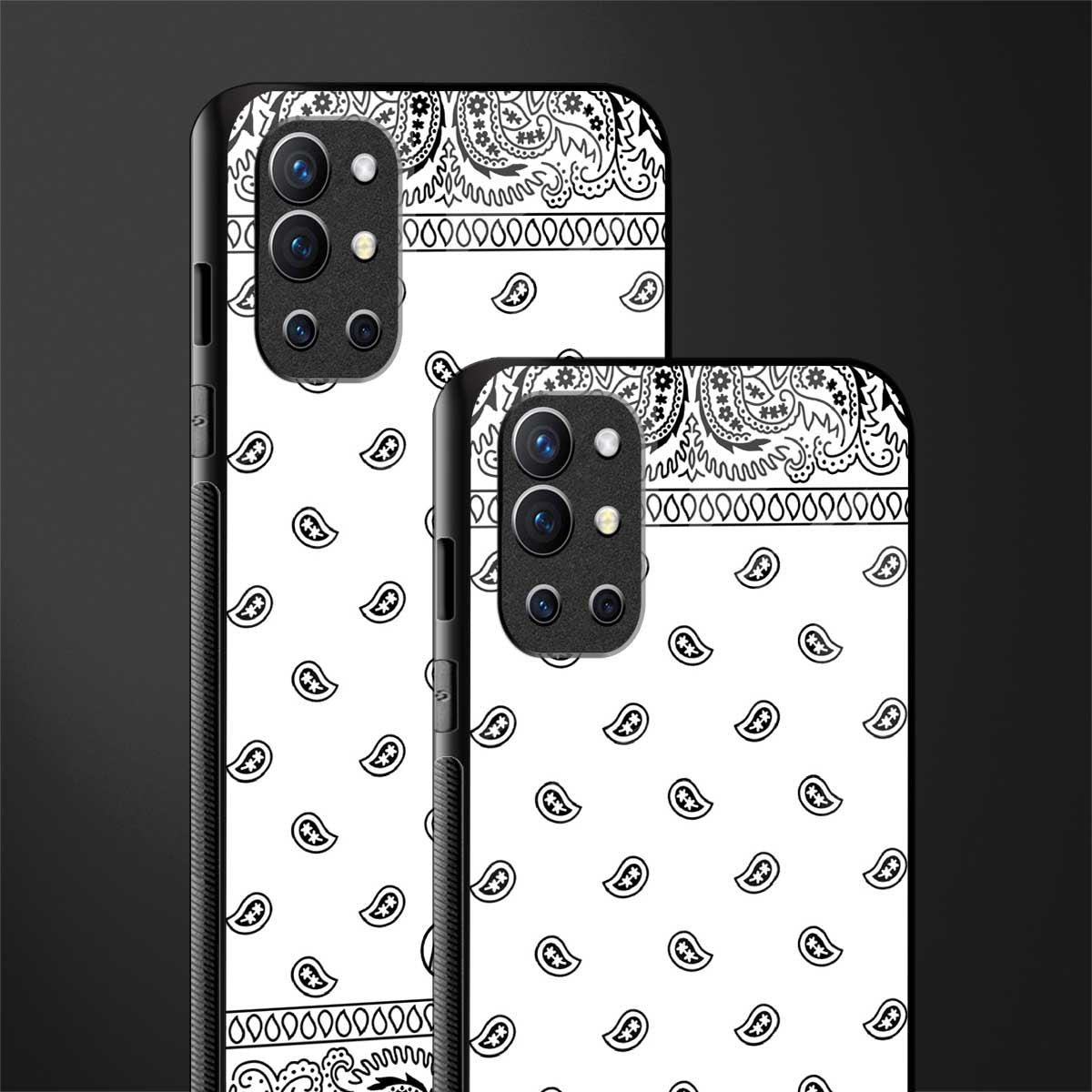 paisley white glass case for oneplus 9r image-2