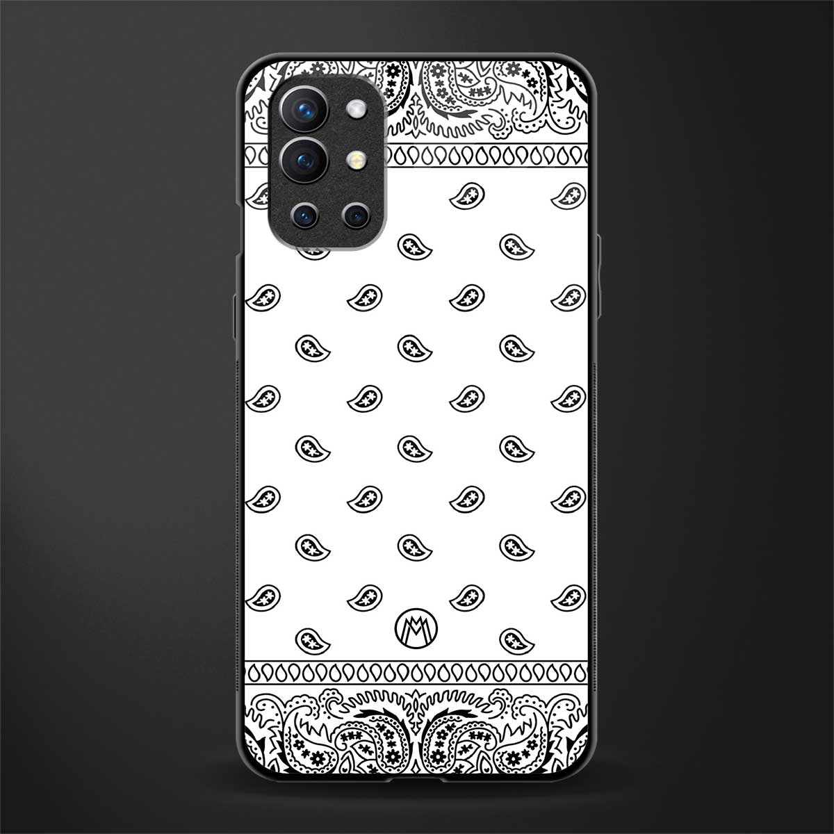 paisley white glass case for oneplus 9r image