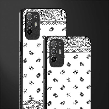 paisley white glass case for oppo f19 pro plus image-2