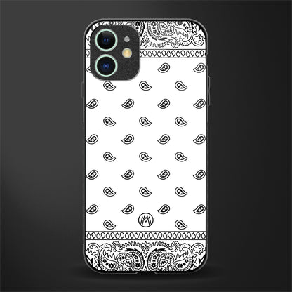 paisley white glass case for iphone 12 mini image