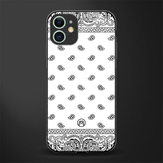 paisley white glass case for iphone 12 mini image
