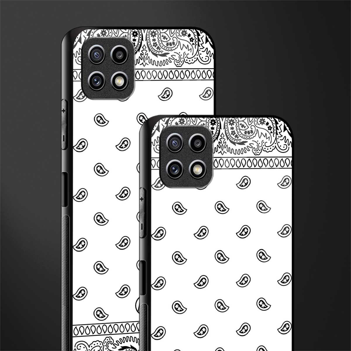 paisley white glass case for samsung galaxy a22 5g image-2