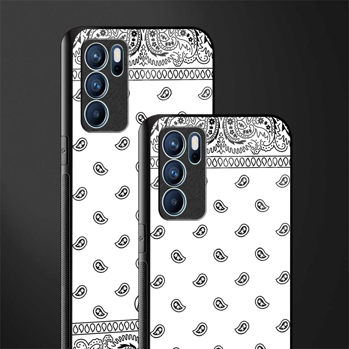 paisley white glass case for oppo reno6 5g image-2