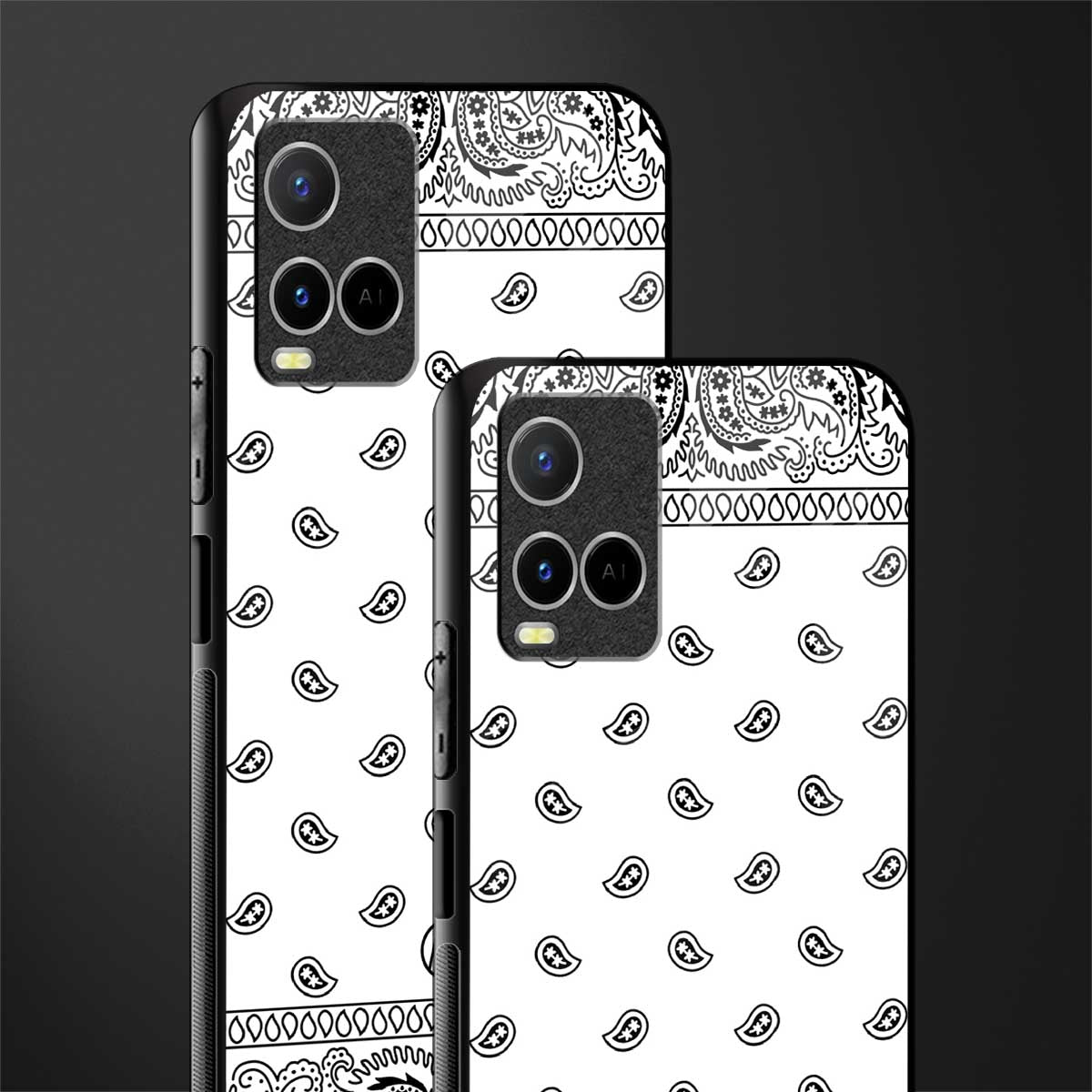 paisley white glass case for vivo y21s image-2