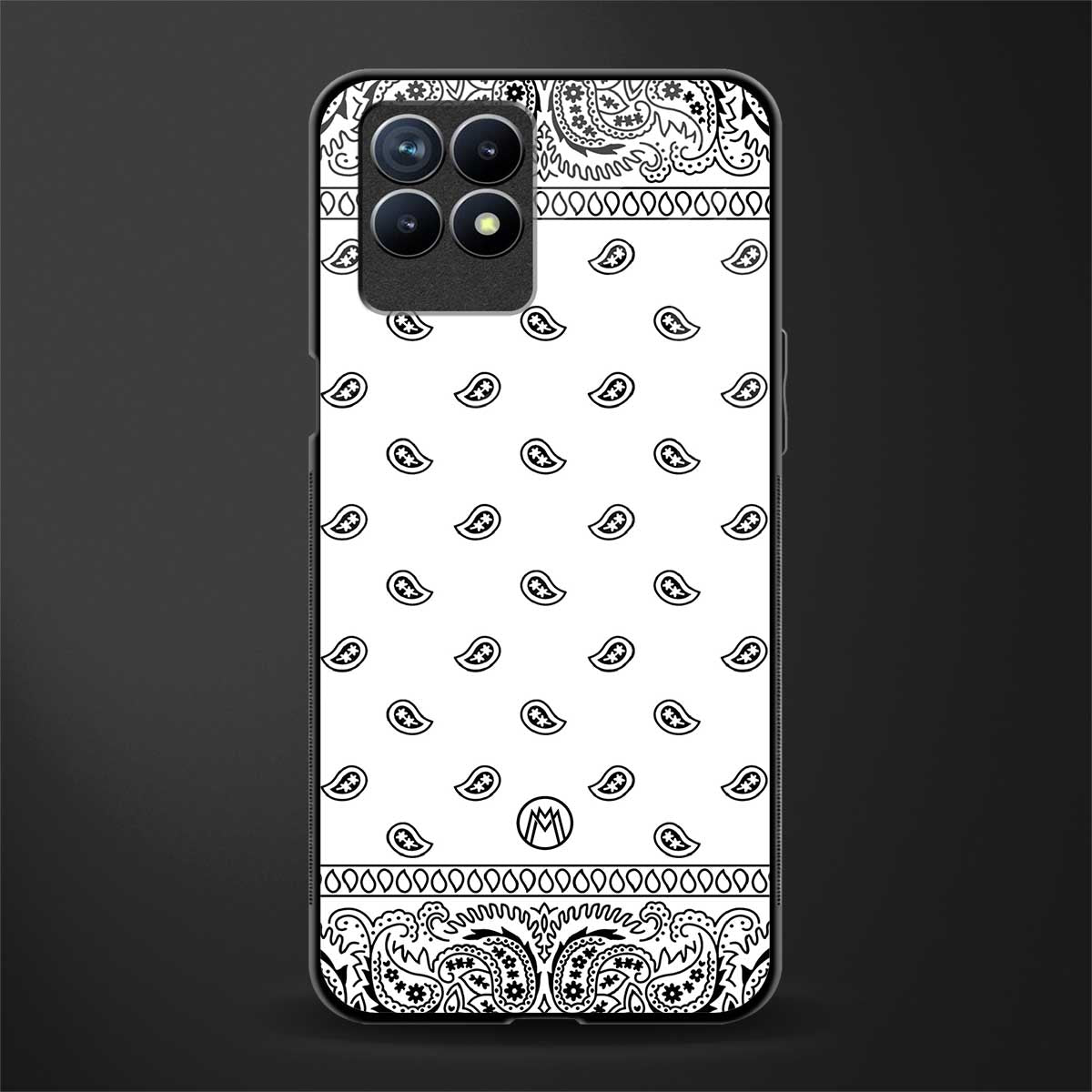 paisley white glass case for realme narzo 50 image