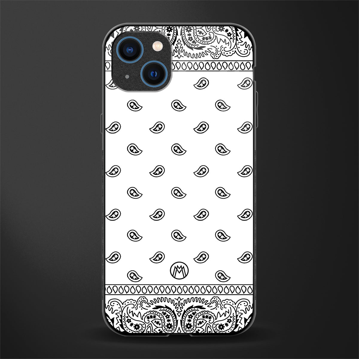paisley white glass case for iphone 13 image