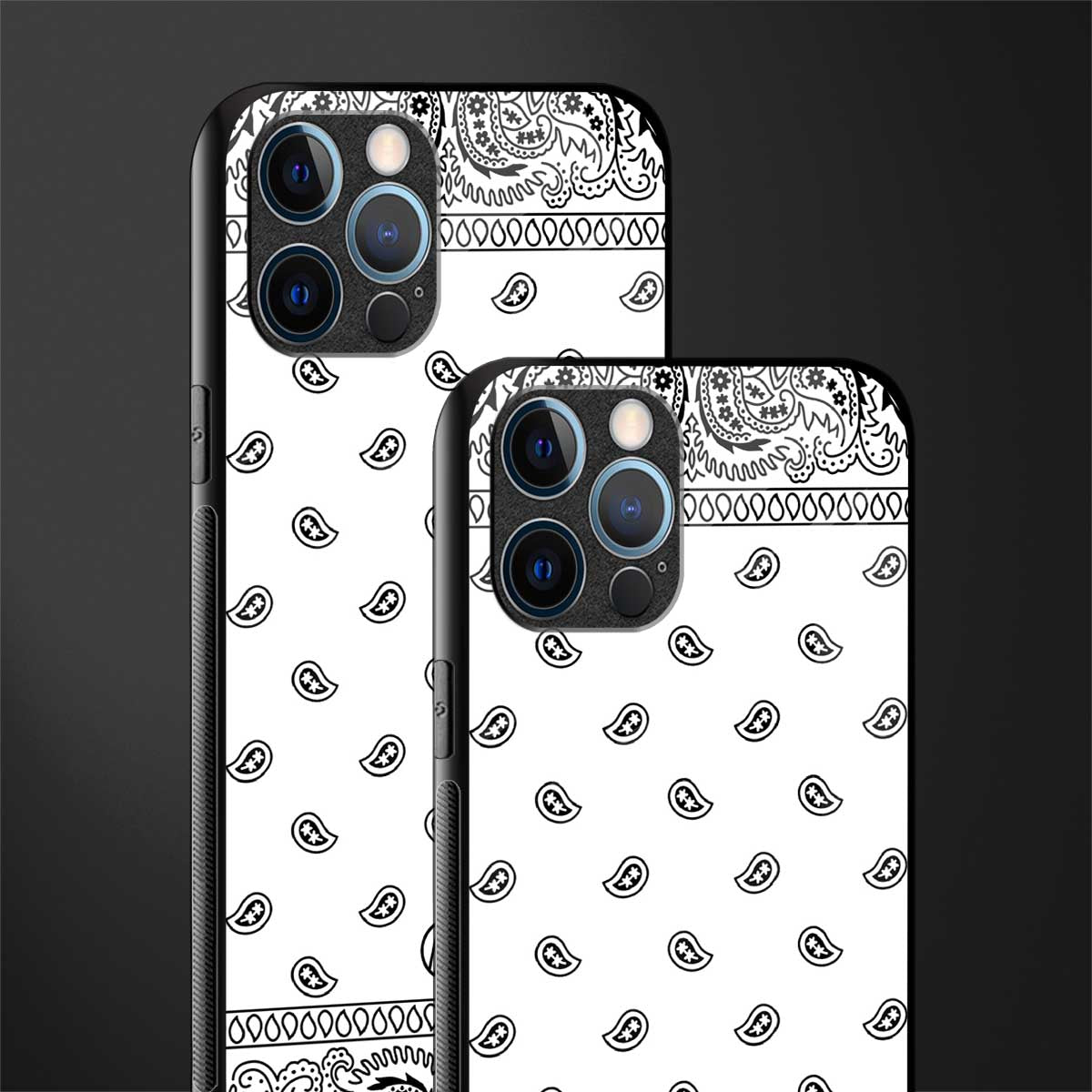 paisley white glass case for iphone 12 pro max image-2