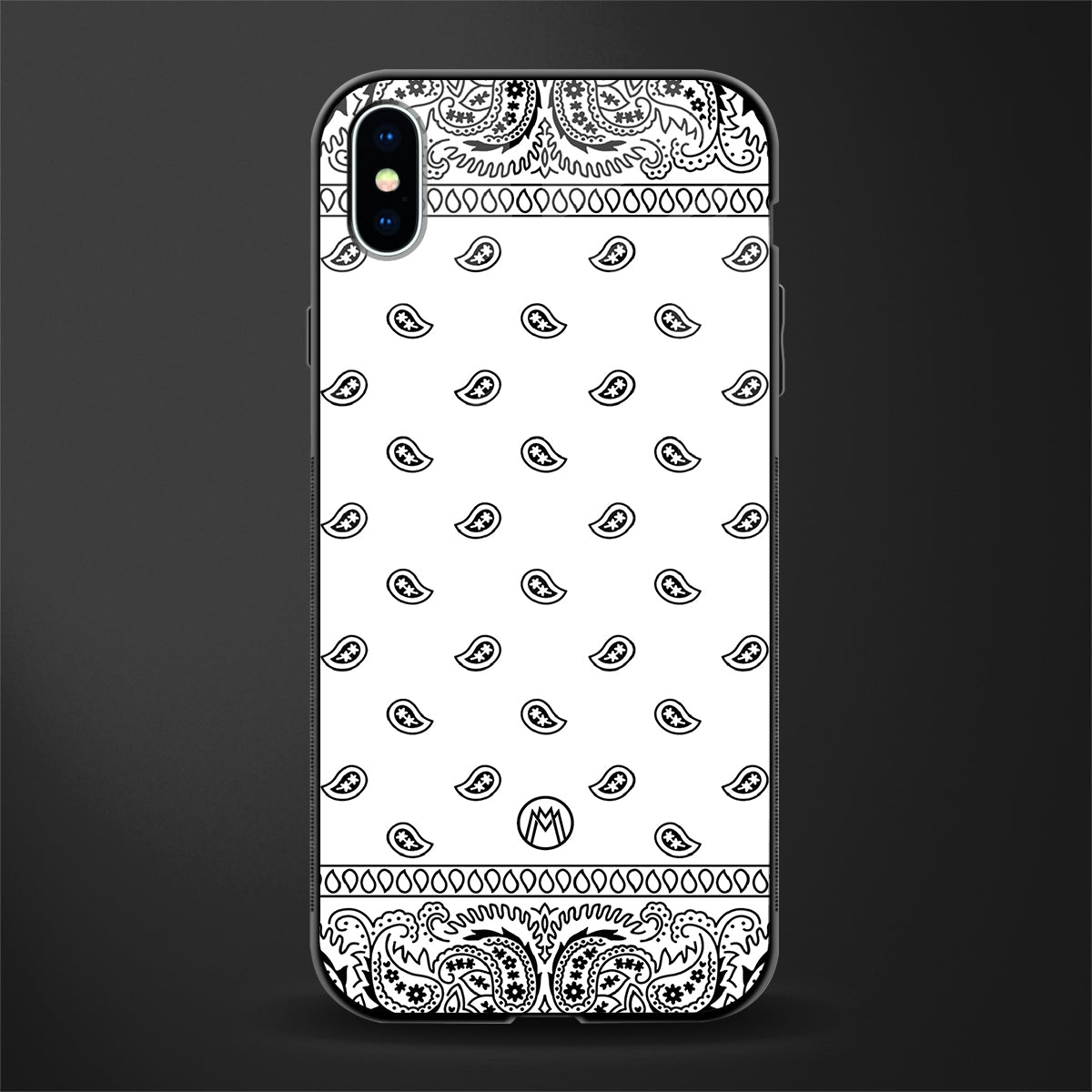 paisley white glass case for iphone xs max image