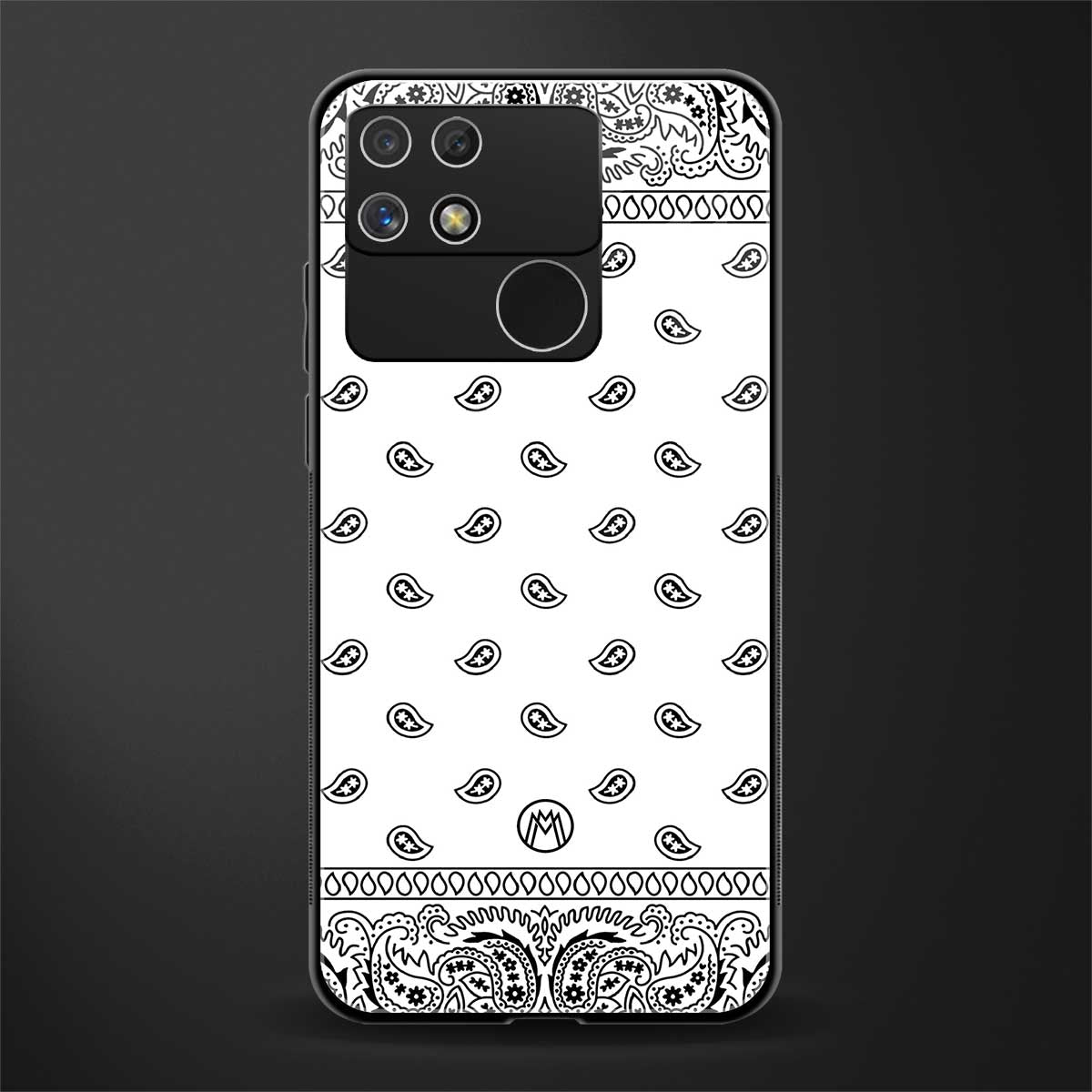 paisley white back phone cover | glass case for realme narzo 50a