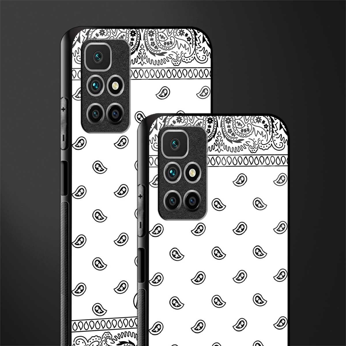 paisley white glass case for redmi 10 prime image-2