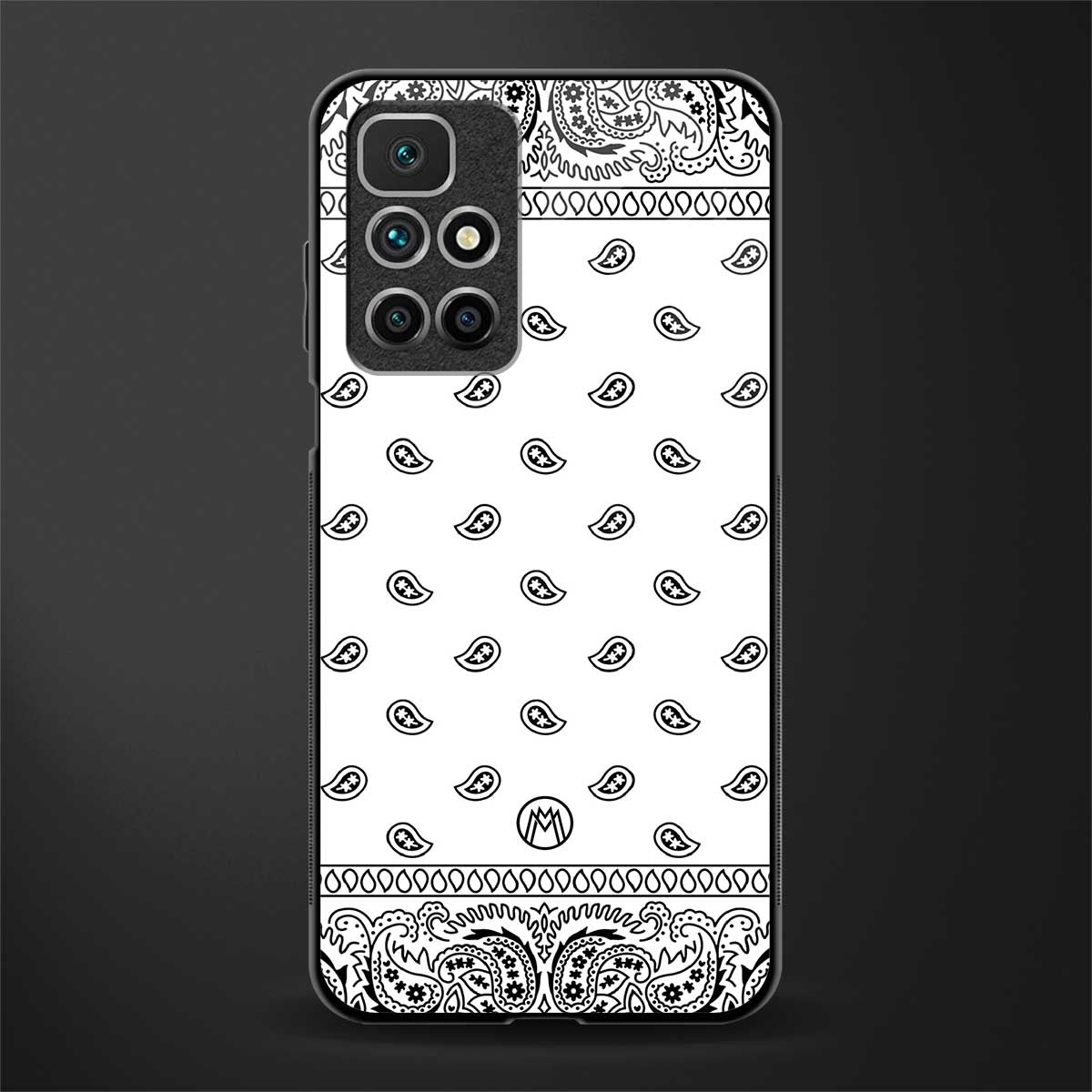 paisley white glass case for redmi 10 prime image