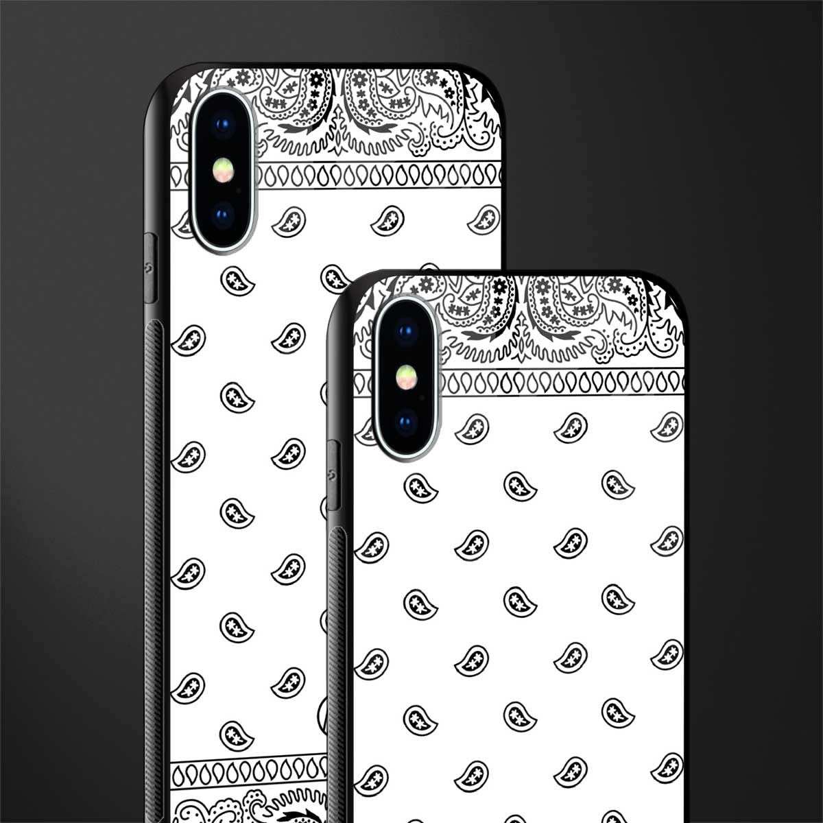 paisley white glass case for iphone xs image-2