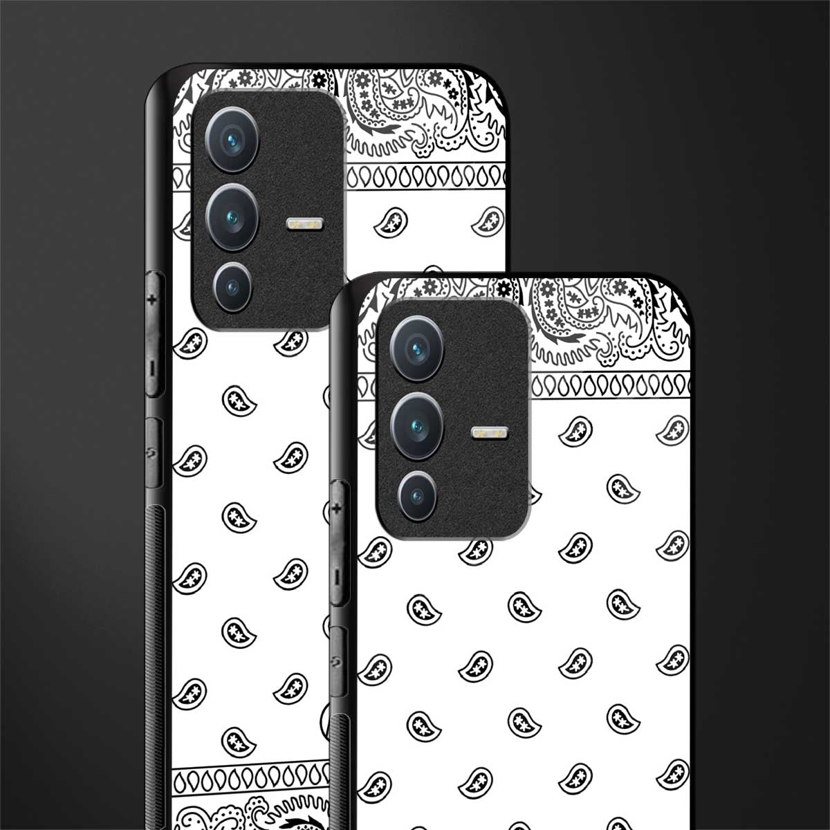 paisley white glass case for vivo v23 5g image-2