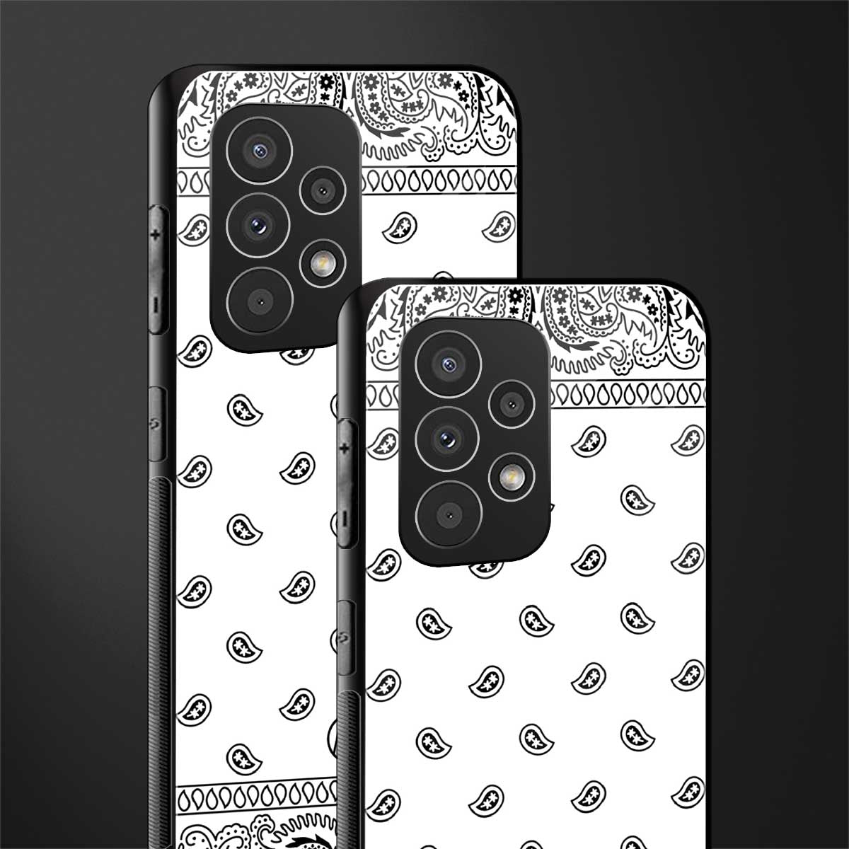 paisley white back phone cover | glass case for samsung galaxy a73 5g