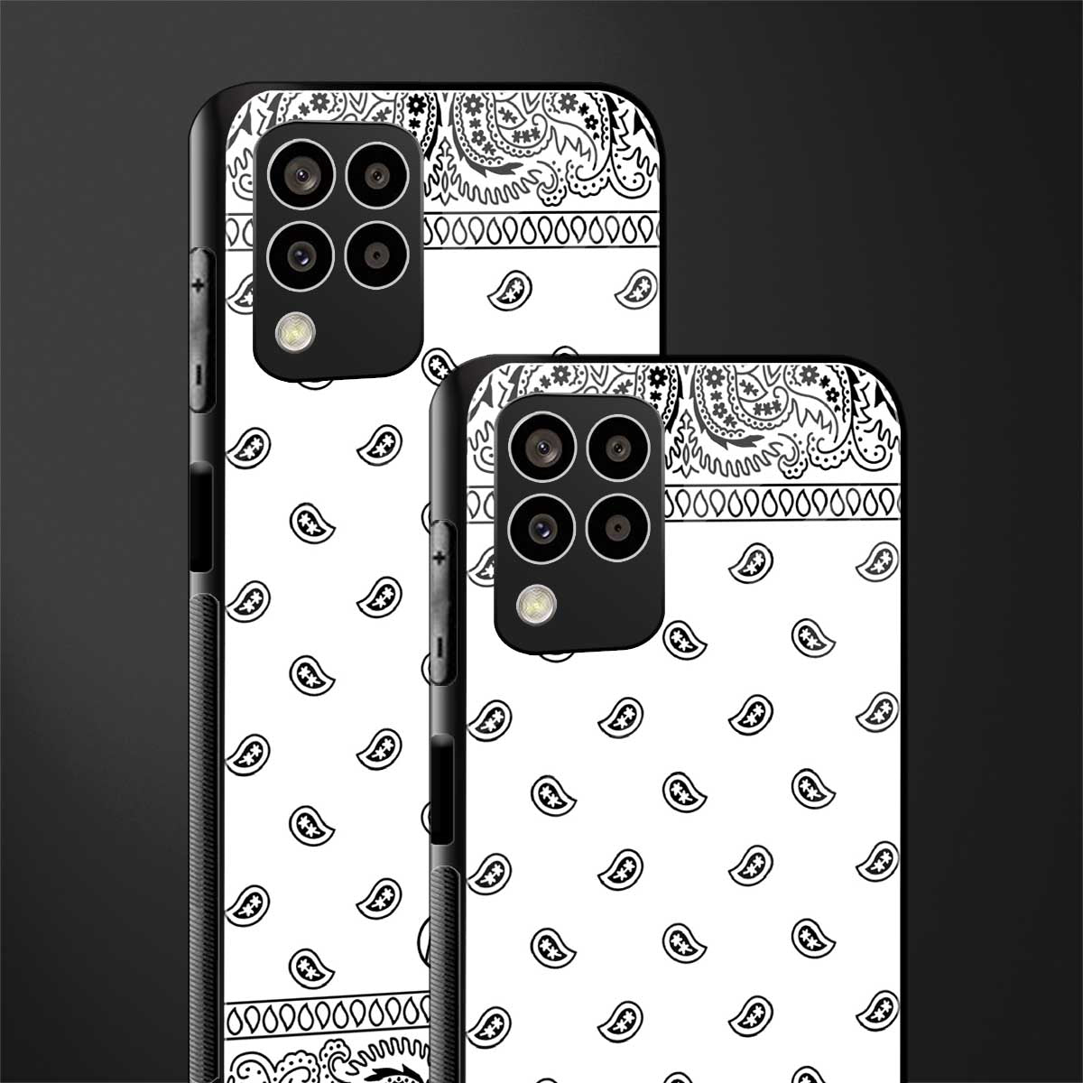 paisley white back phone cover | glass case for samsung galaxy m33 5g