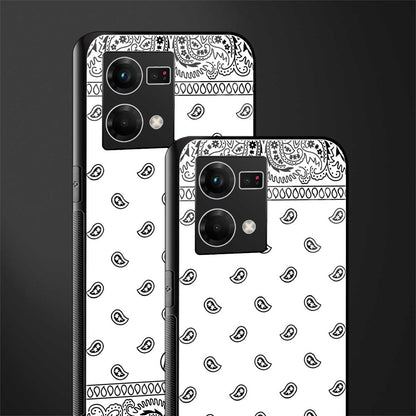 paisley white back phone cover | glass case for oppo f21 pro 4g