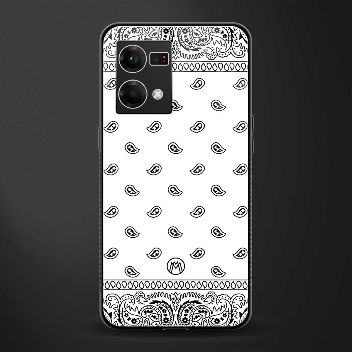 paisley white back phone cover | glass case for oppo f21 pro 4g