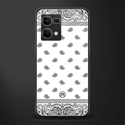 paisley white back phone cover | glass case for oppo f21 pro 4g