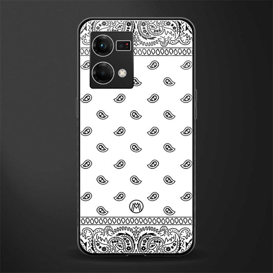 paisley white back phone cover | glass case for oppo f21 pro 4g