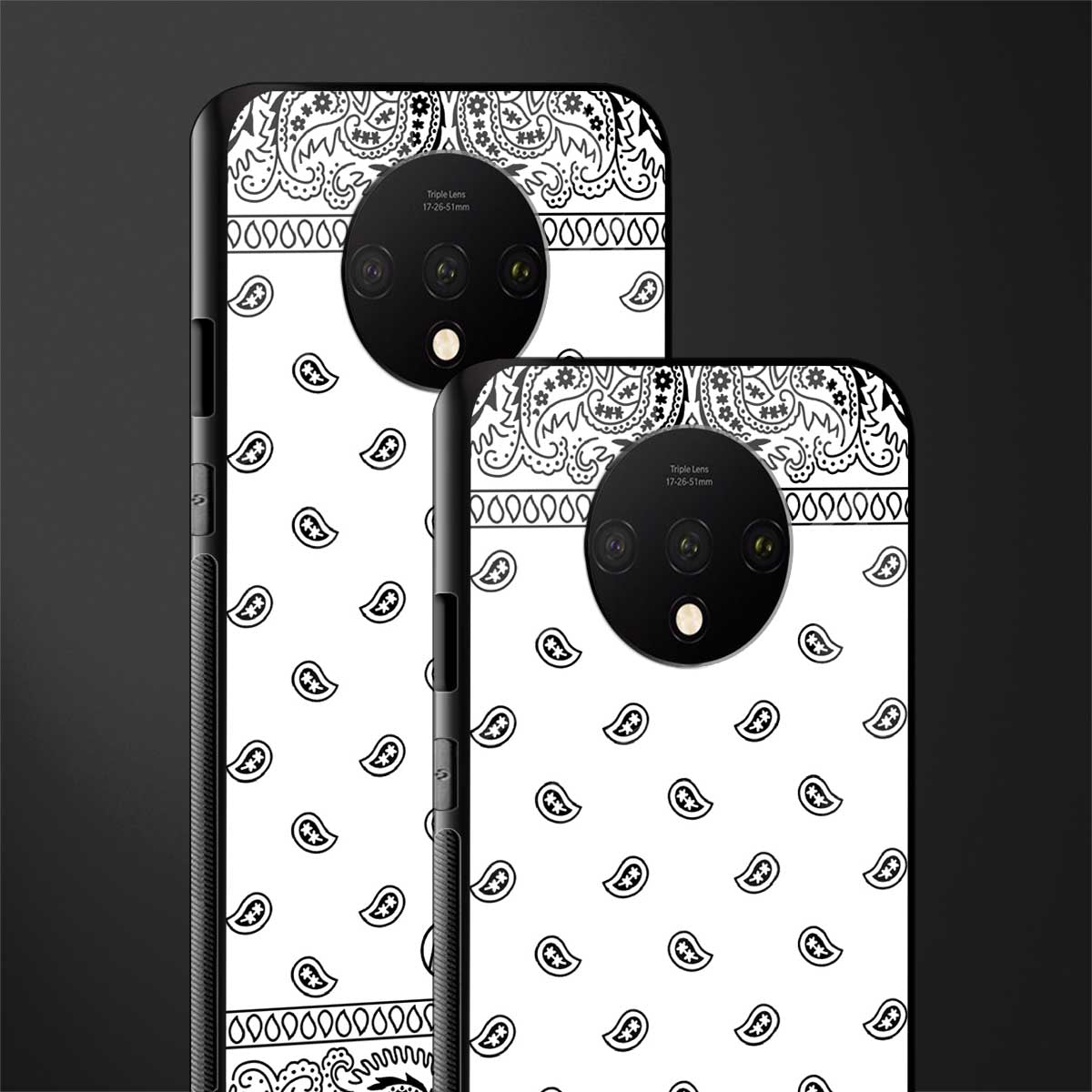 paisley white glass case for oneplus 7t image-2