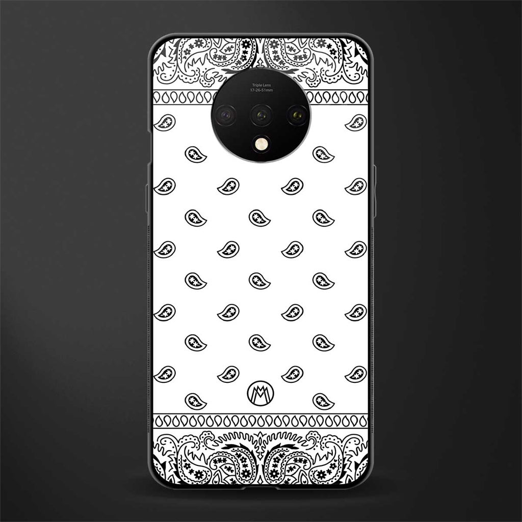 paisley white glass case for oneplus 7t image