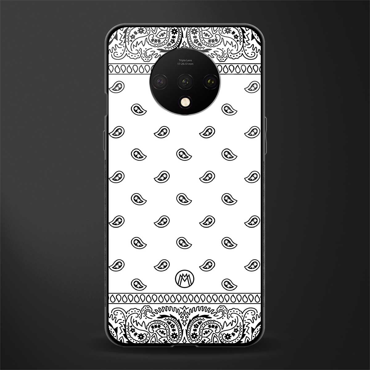 paisley white glass case for oneplus 7t image