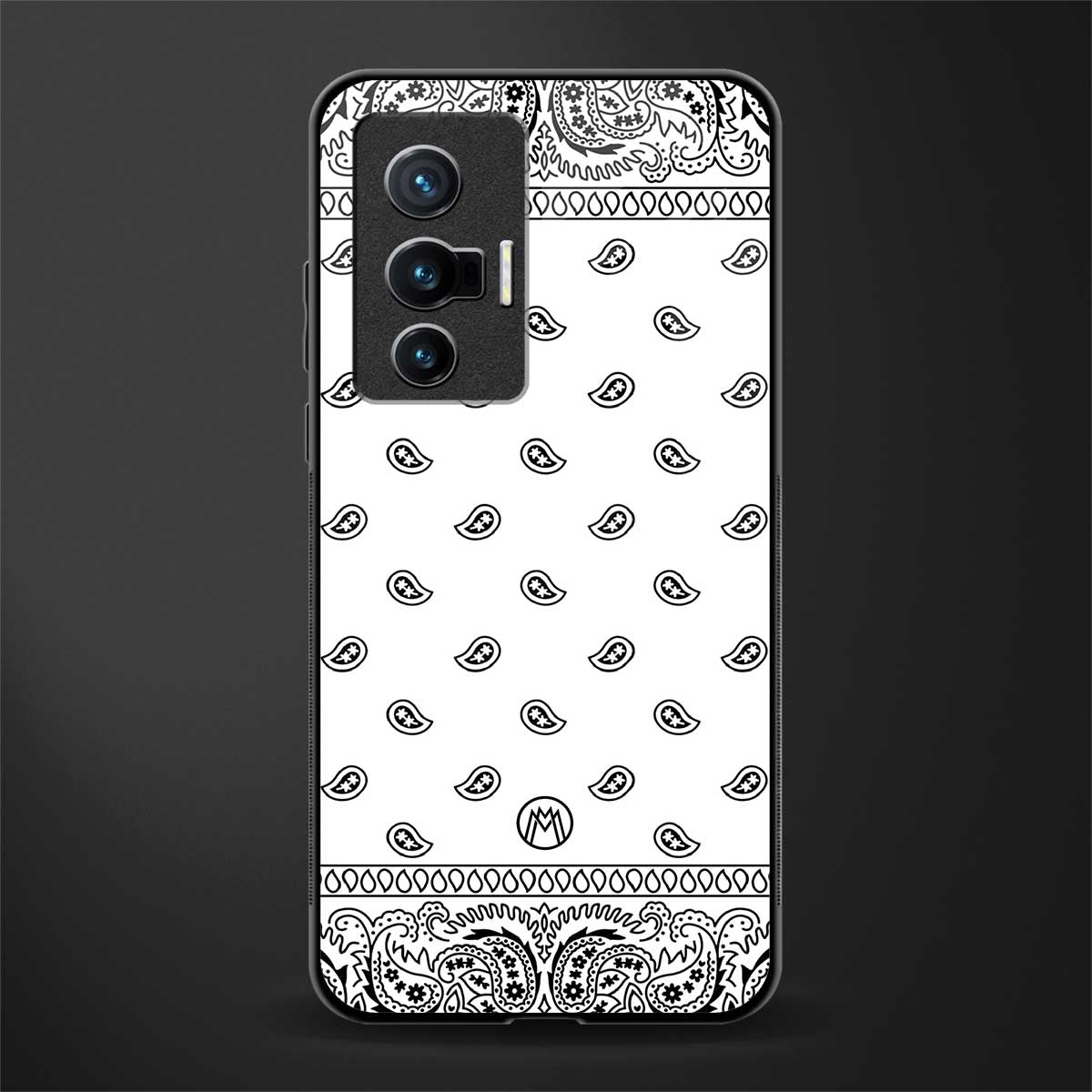 paisley white glass case for vivo x70 image