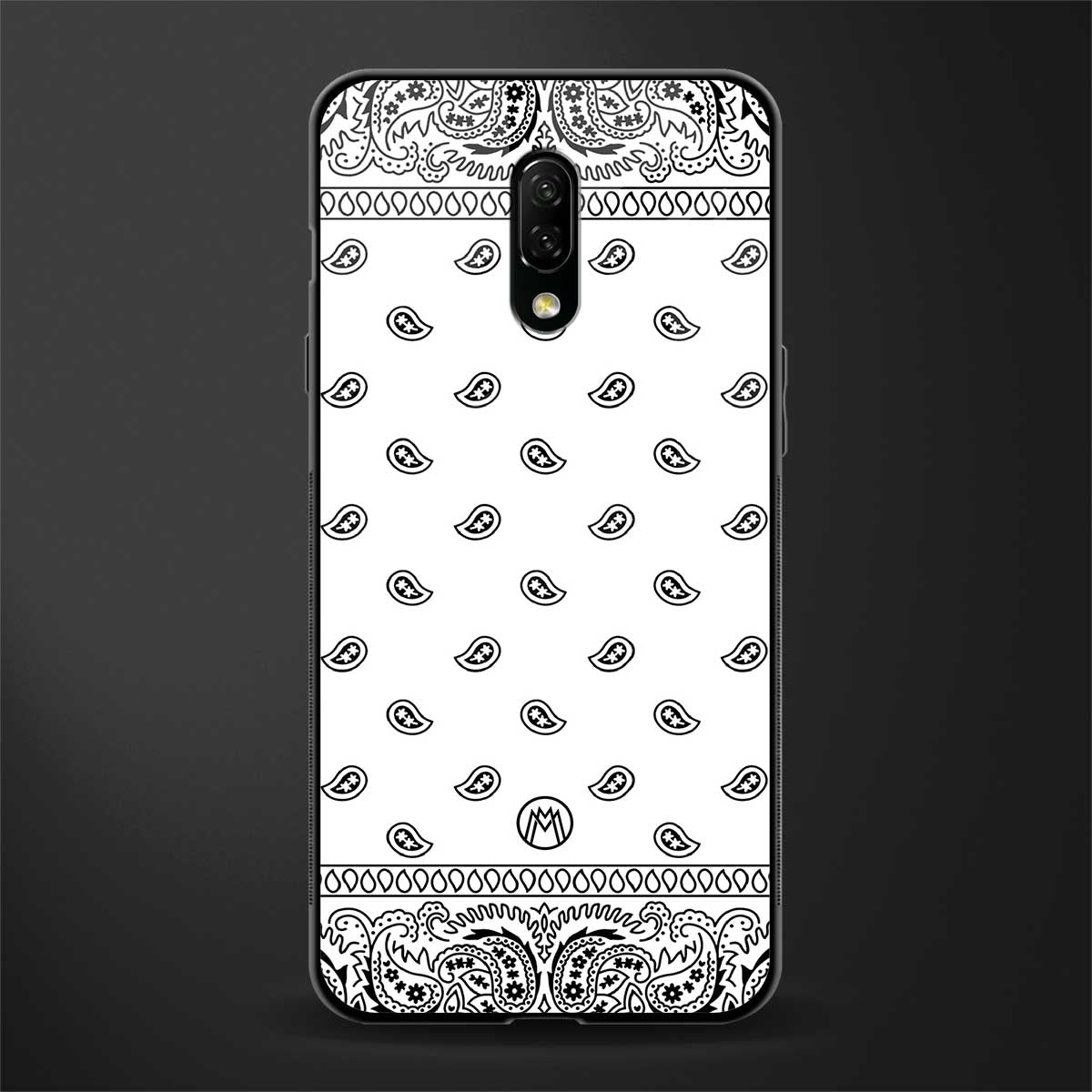 paisley white glass case for oneplus 7 image