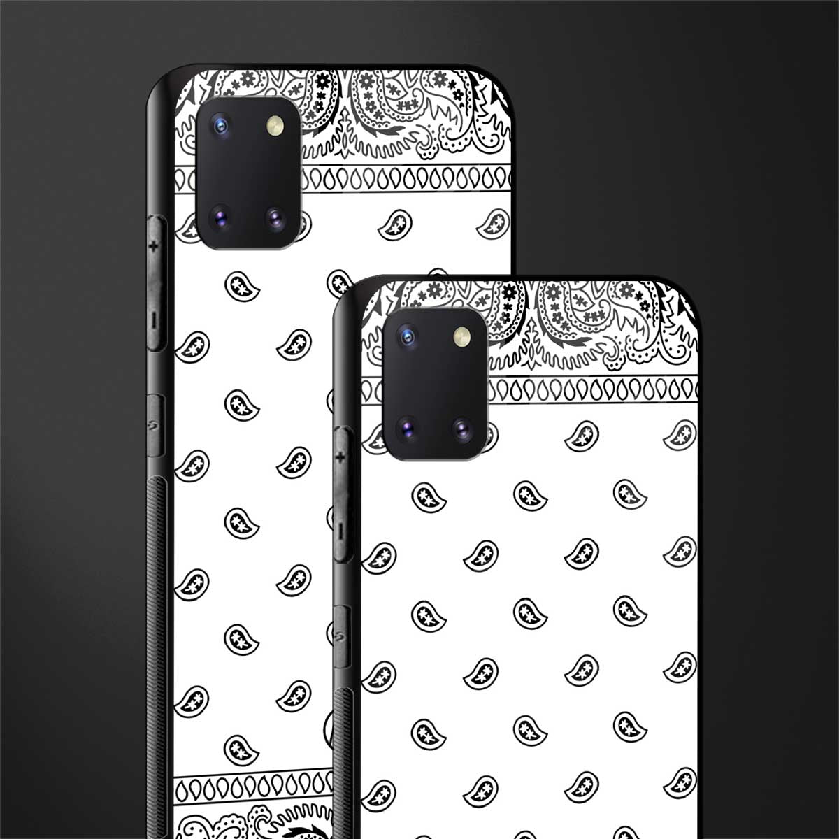 paisley white glass case for samsung a81 image-2