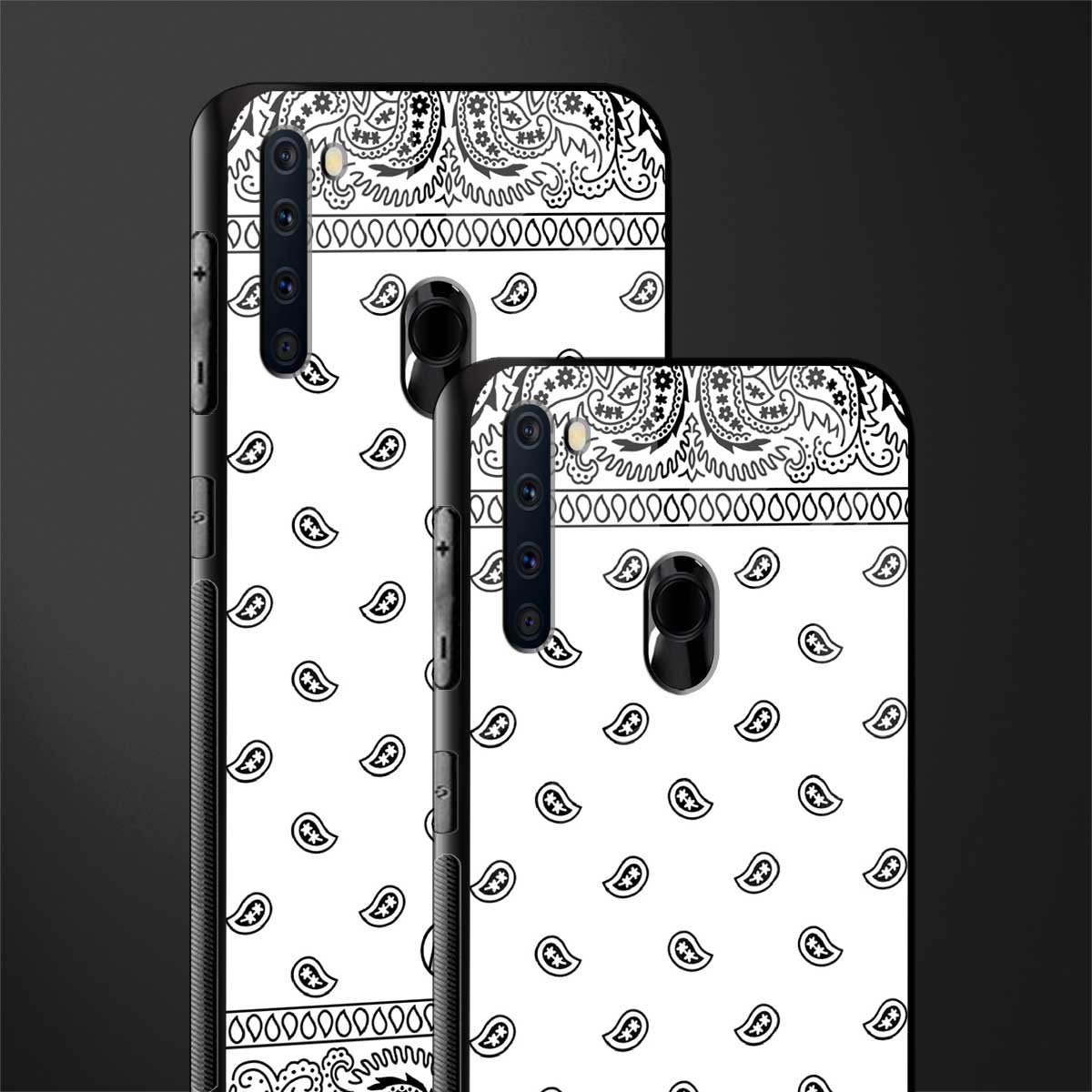 paisley white glass case for samsung a21 image-2