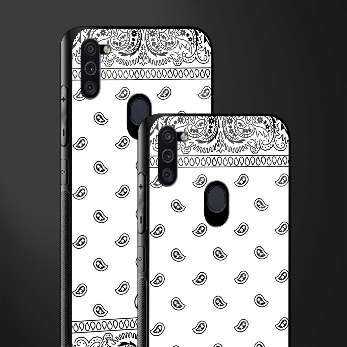 paisley white glass case for samsung galaxy m11 image-2