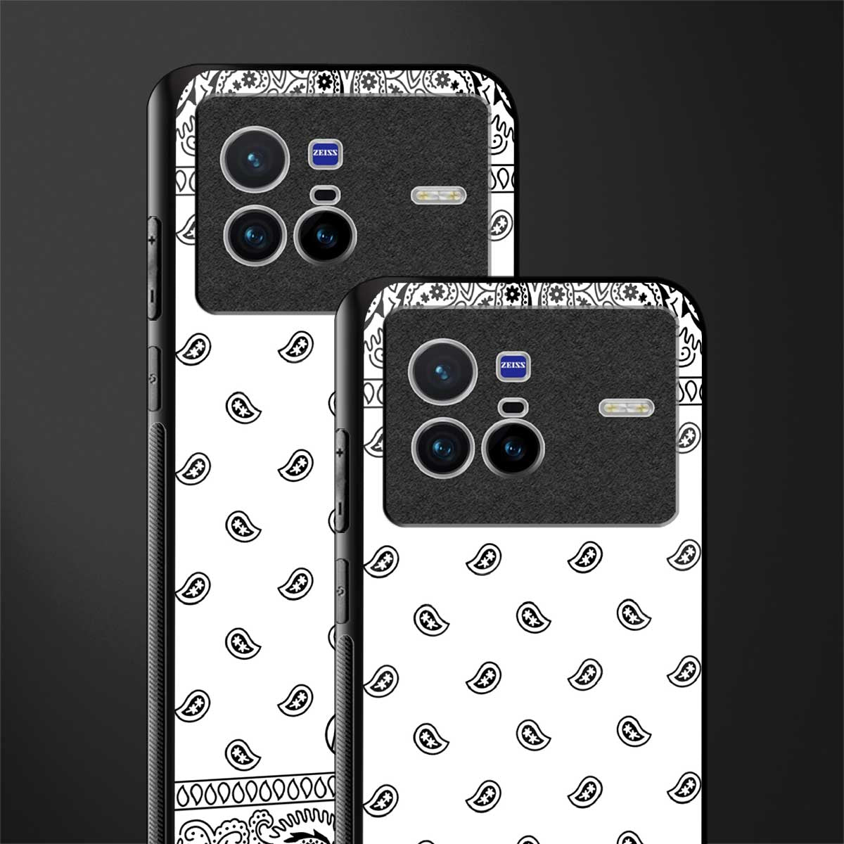 paisley white glass case for vivo x80 image-2