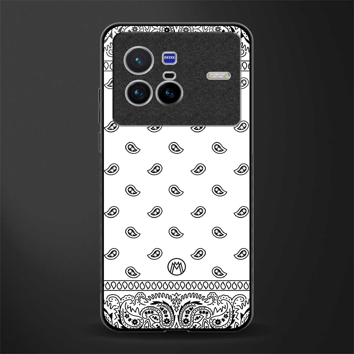 paisley white glass case for vivo x80 image