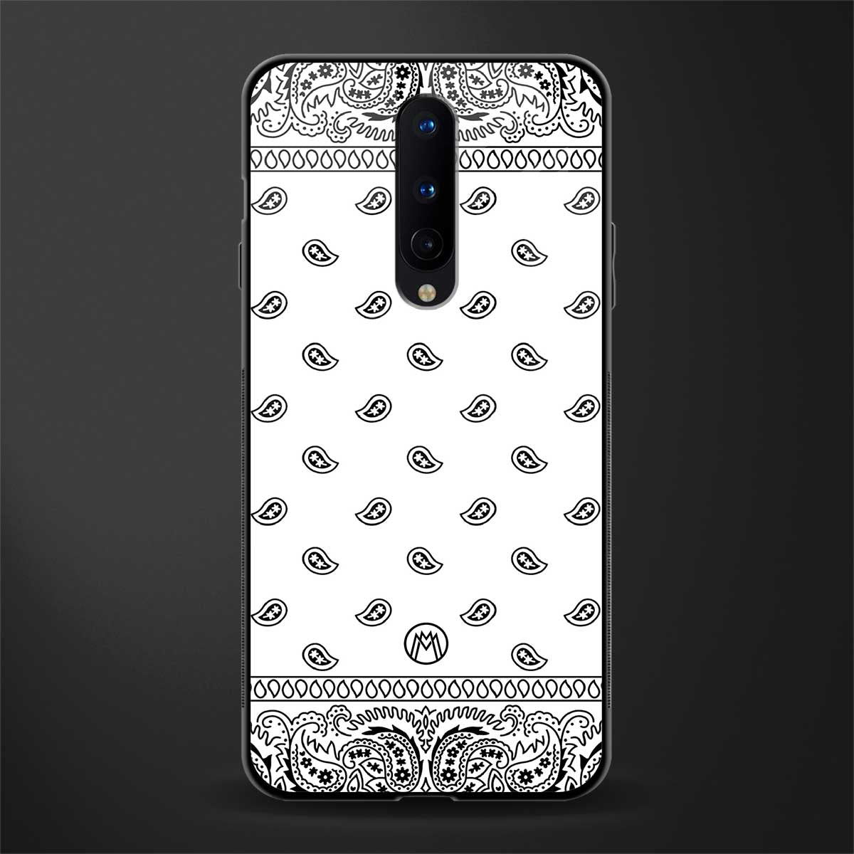 paisley white glass case for oneplus 8 image