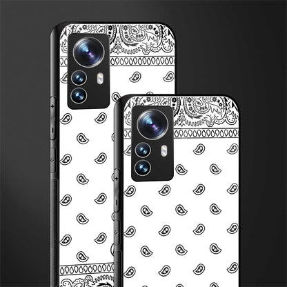 paisley white back phone cover | glass case for xiaomi 12 pro