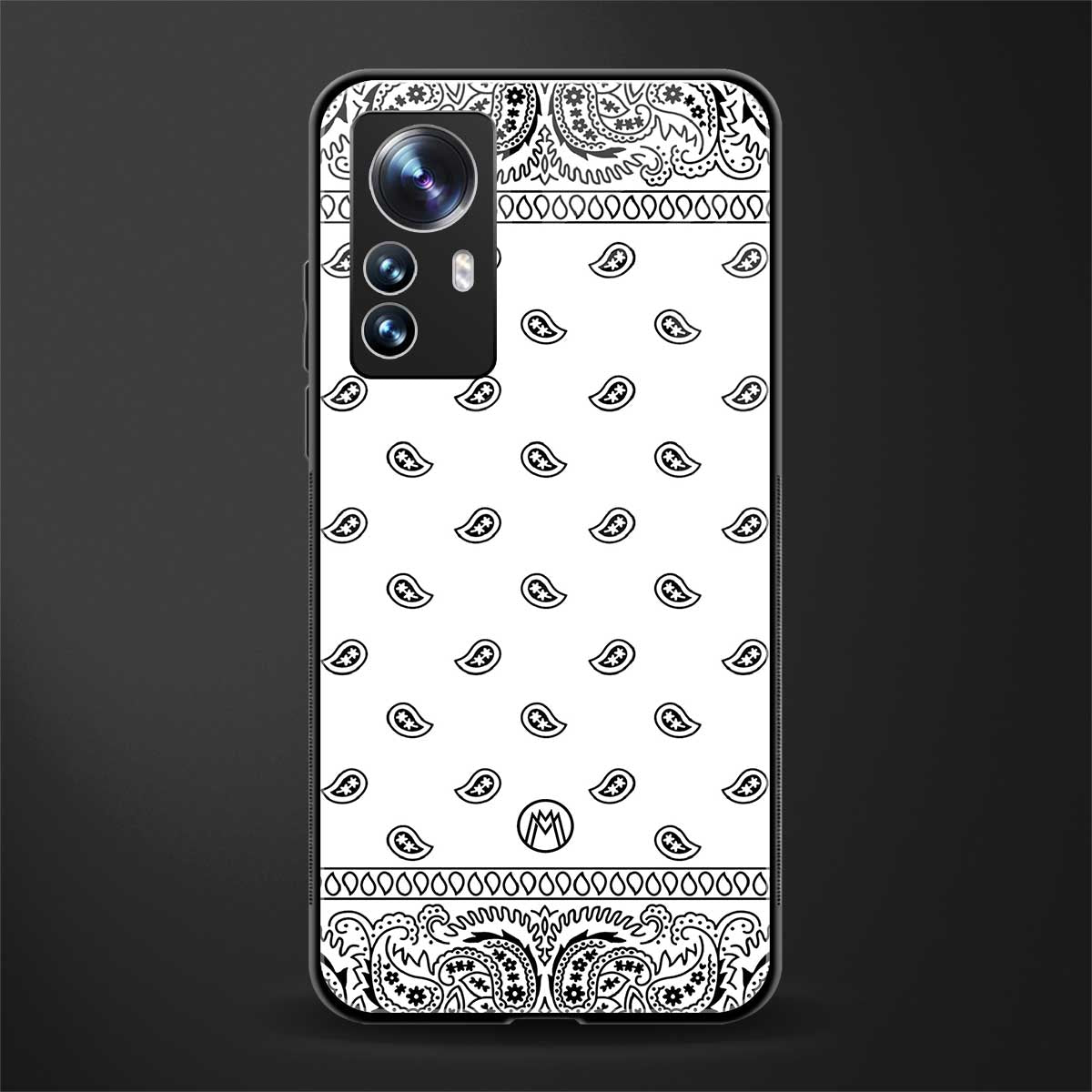 paisley white back phone cover | glass case for xiaomi 12 pro