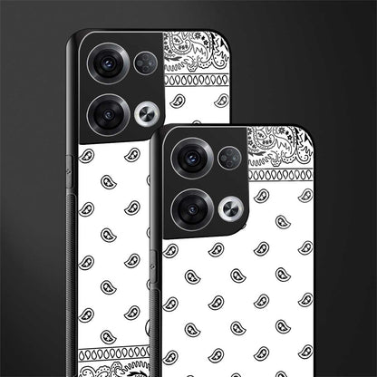 paisley white back phone cover | glass case for oppo reno 8