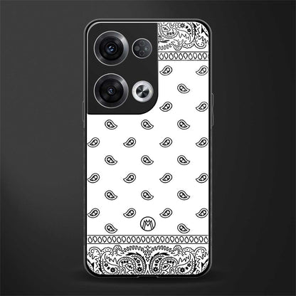 paisley white back phone cover | glass case for oppo reno 8