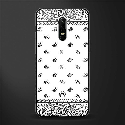 paisley white glass case for oneplus 6 image