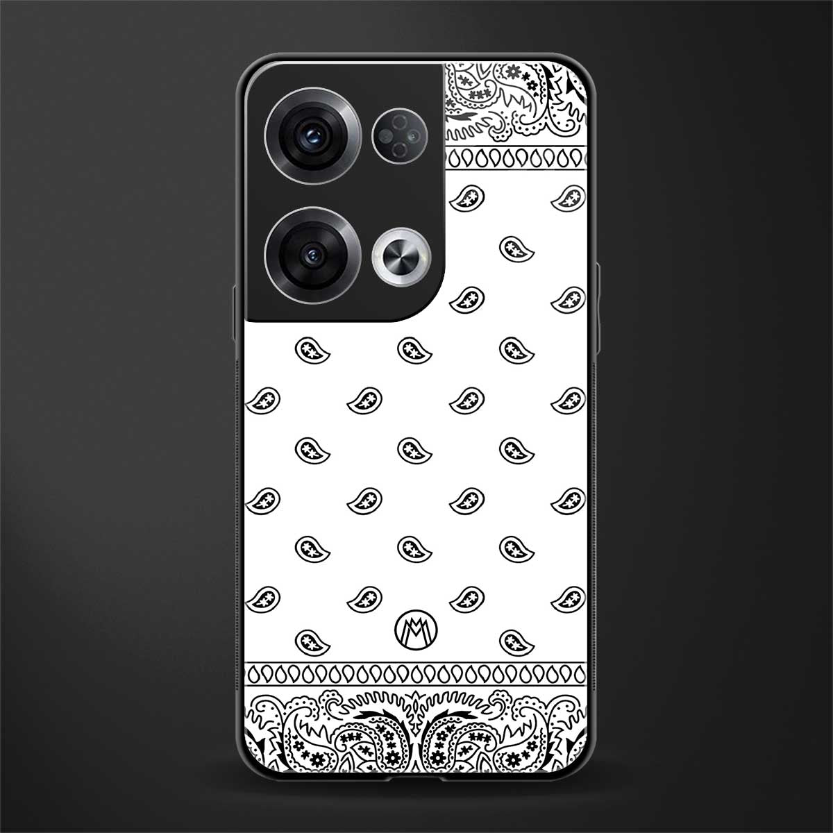 paisley white back phone cover | glass case for oppo reno 8 pro