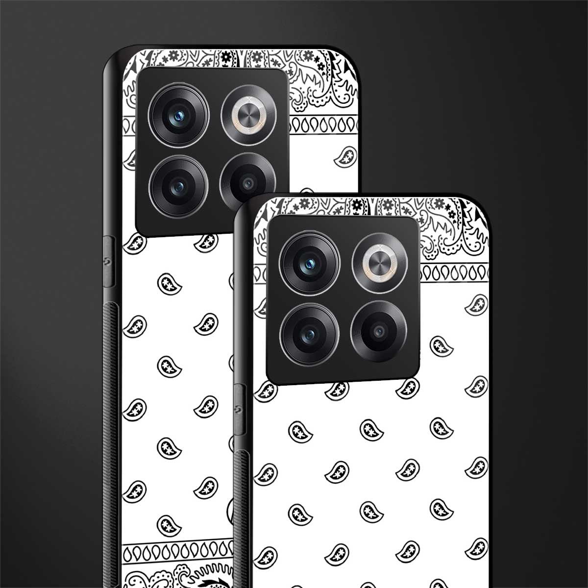 paisley white back phone cover | glass case for oneplus 10t