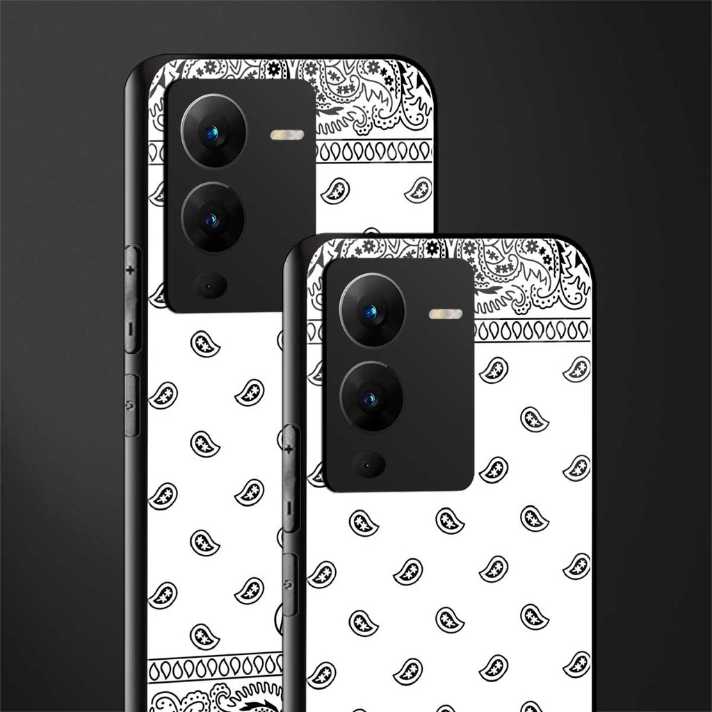 paisley white back phone cover | glass case for vivo v25 pro 5g