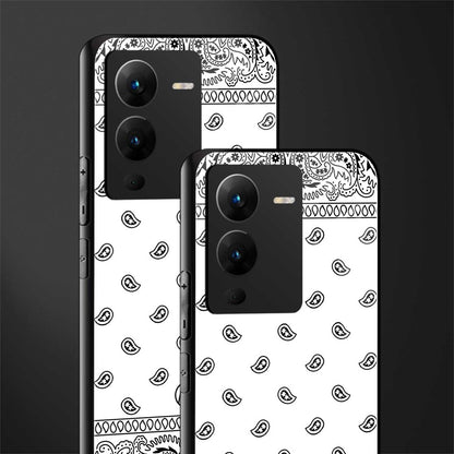 paisley white back phone cover | glass case for vivo v25 pro 5g
