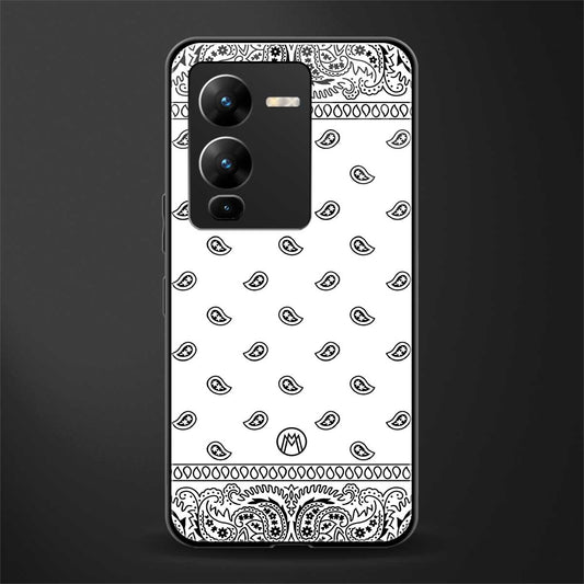 paisley white back phone cover | glass case for vivo v25 pro 5g
